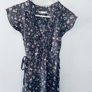American Eagle Ruffle Front Floral Dress